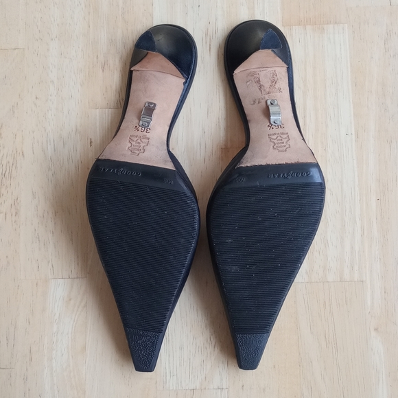 DONATED! Black Leather Mule Heels - Picture 3 of 3